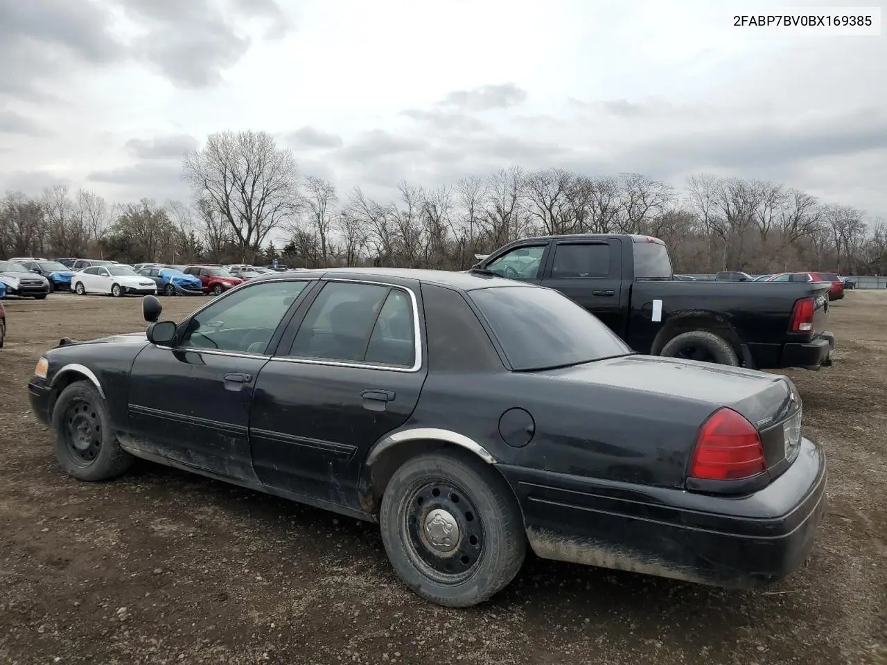 2011 Ford Crown Victoria Police Interceptor VIN: 2FABP7BV0BX169385 Lot: 51822995