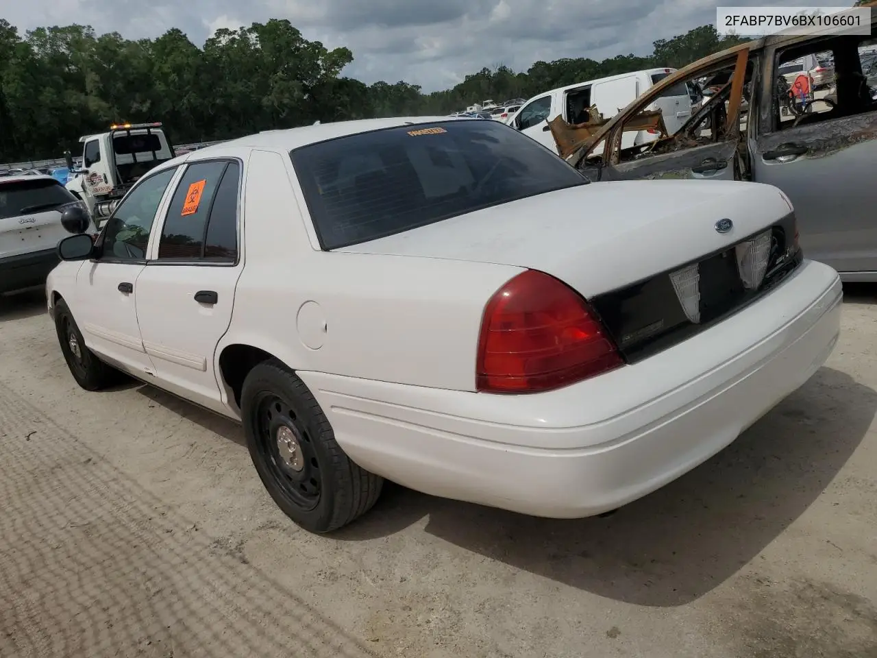 2011 Ford Crown Victoria Police Interceptor VIN: 2FABP7BV6BX106601 Lot: 58400525