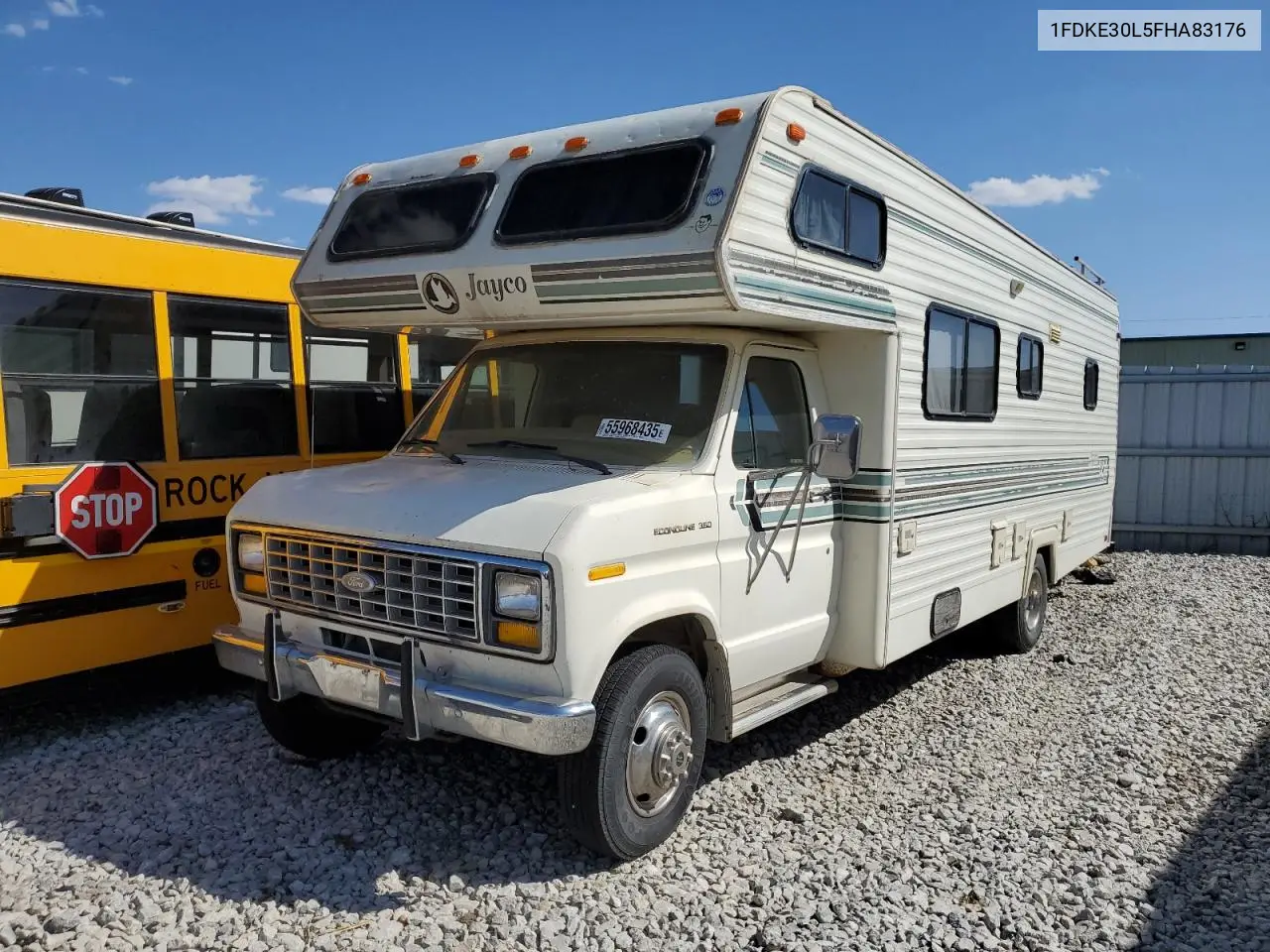 1985 Ford Econoline E350 Cutaway Van VIN: 1FDKE30L5FHA83176 Lot: 55968435