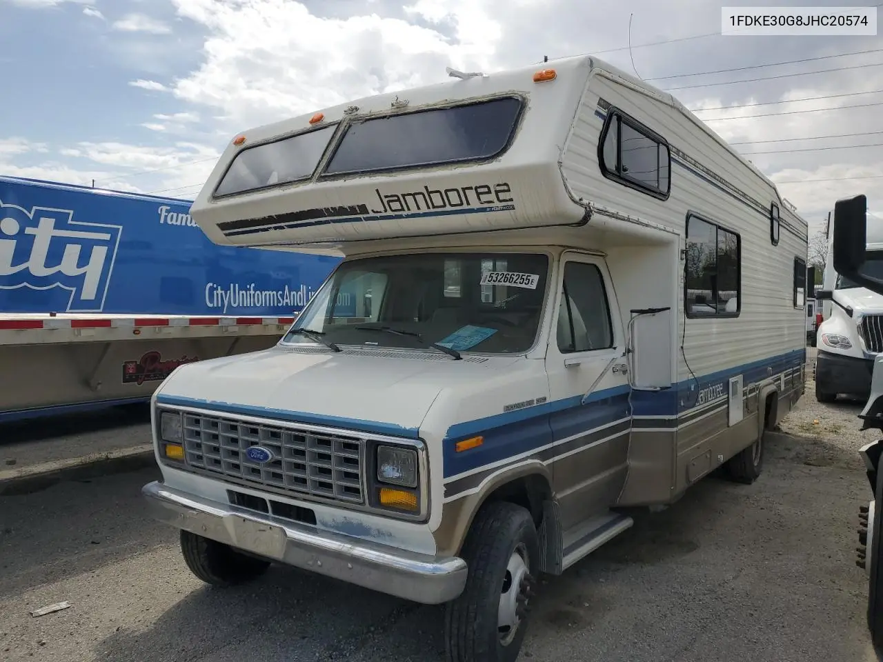 1988 Ford Econoline E350 Cutaway Van VIN: 1FDKE30G8JHC20574 Lot: 53266255