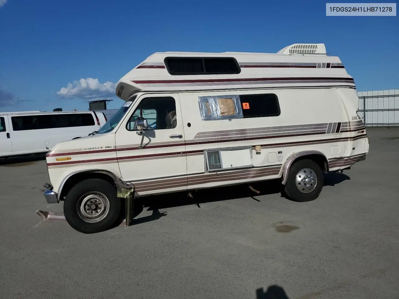 1990 Ford Econoline E250 Super Duty Van VIN: 1FDGS24H1LHB71278 Lot: 51846515
