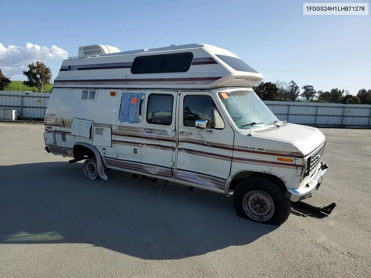 1990 Ford Econoline E250 Super Duty Van VIN: 1FDGS24H1LHB71278 Lot: 51846515
