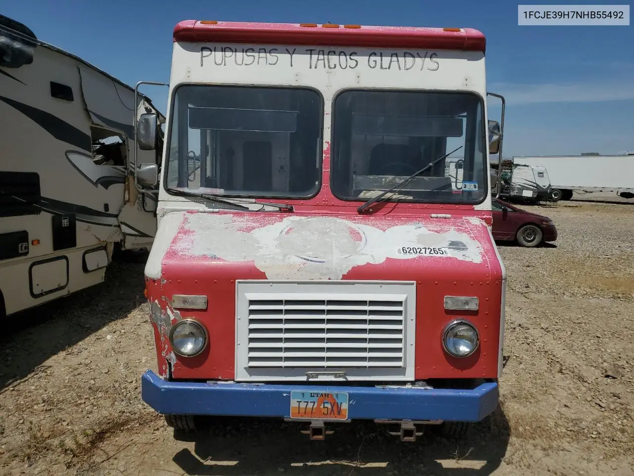 1992 Ford Econoline E350 Commercial Stripped Chassis VIN: 1FCJE39H7NHB55492 Lot: 62027265