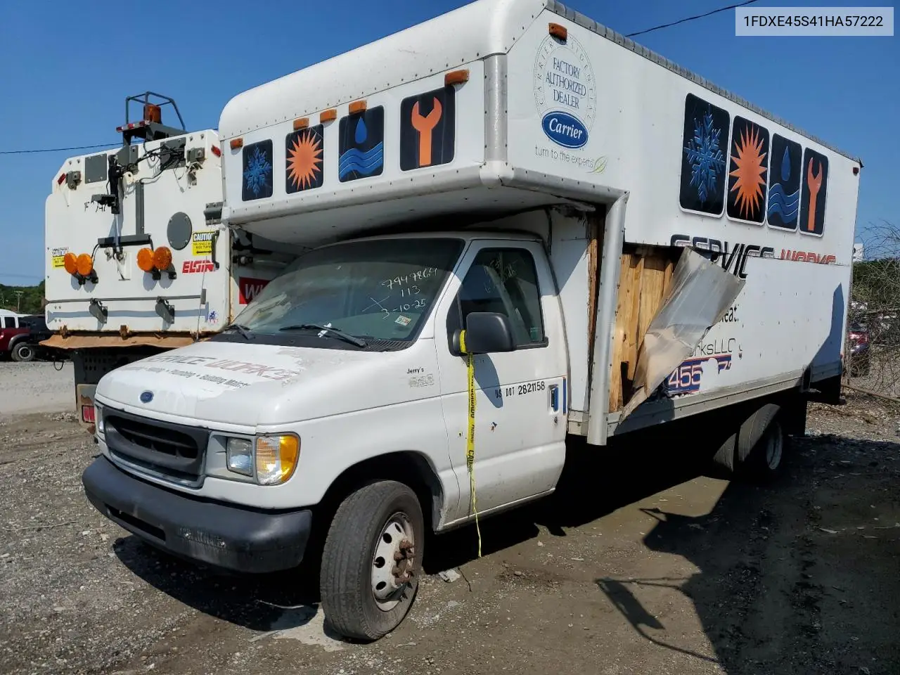 2001 Ford Econoline E450 Super Duty Cutaway Van VIN: 1FDXE45S41HA57222 Lot: 62635265