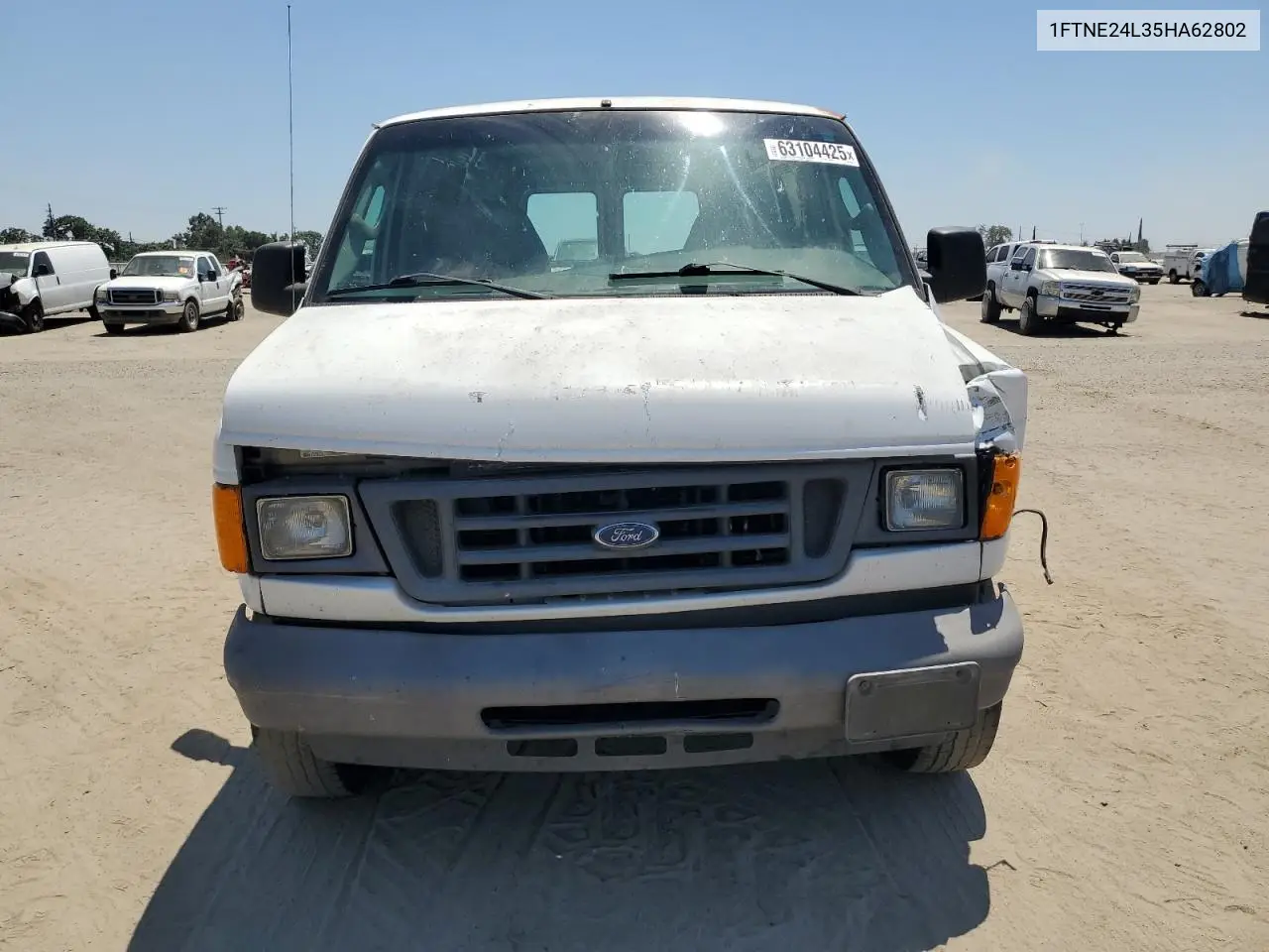 2005 Ford Econoline E250 Van VIN: 1FTNE24L35HA62802 Lot: 63104425