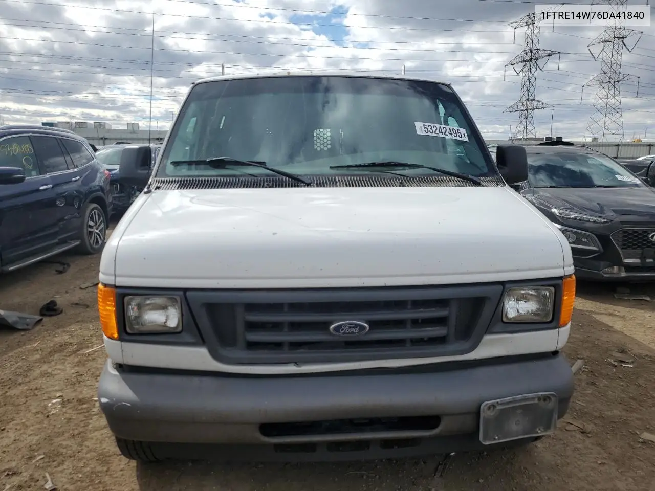 2006 Ford Econoline E150 Van VIN: 1FTRE14W76DA41840 Lot: 53242495