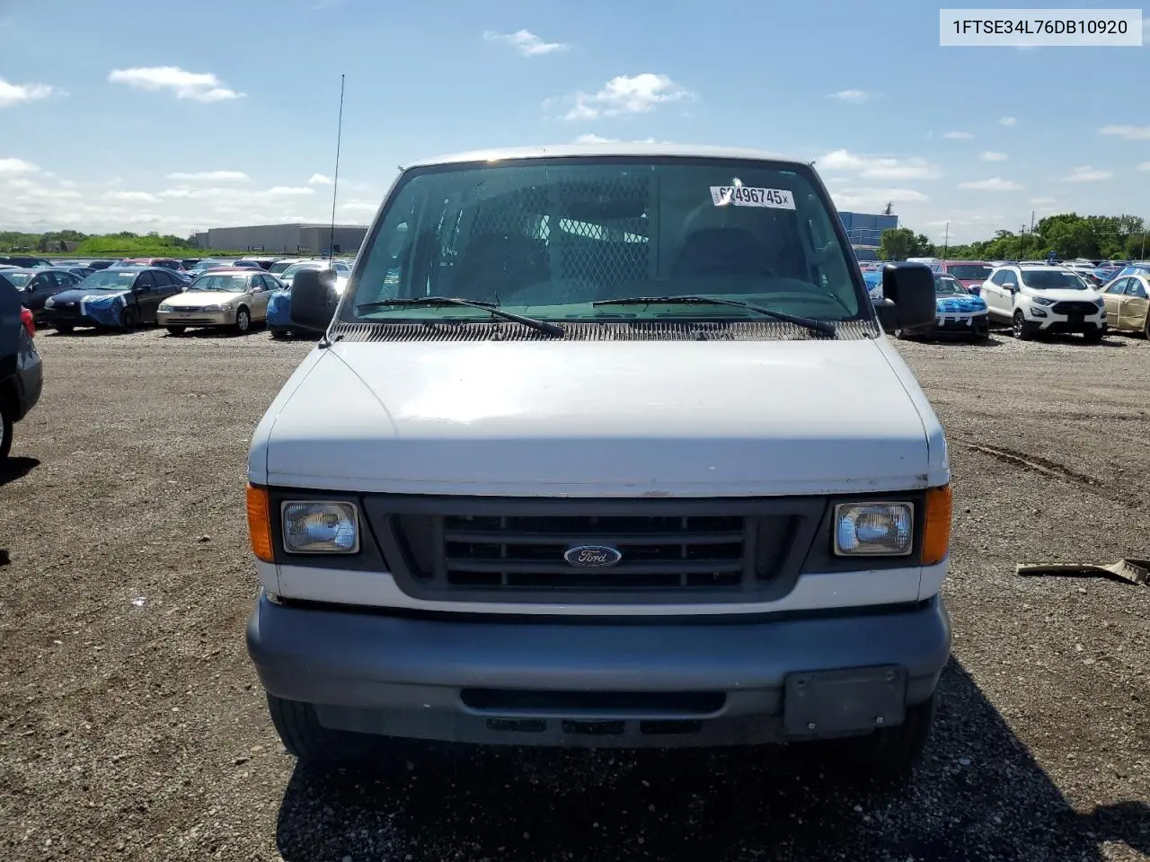 2006 Ford Econoline E350 Super Duty Van VIN: 1FTSE34L76DB10920 Lot: 62496745