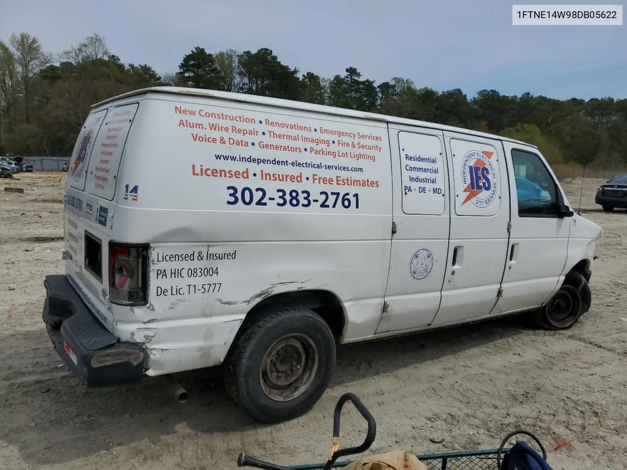 2008 Ford Econoline E150 Van VIN: 1FTNE14W98DB05622 Lot: 52130385