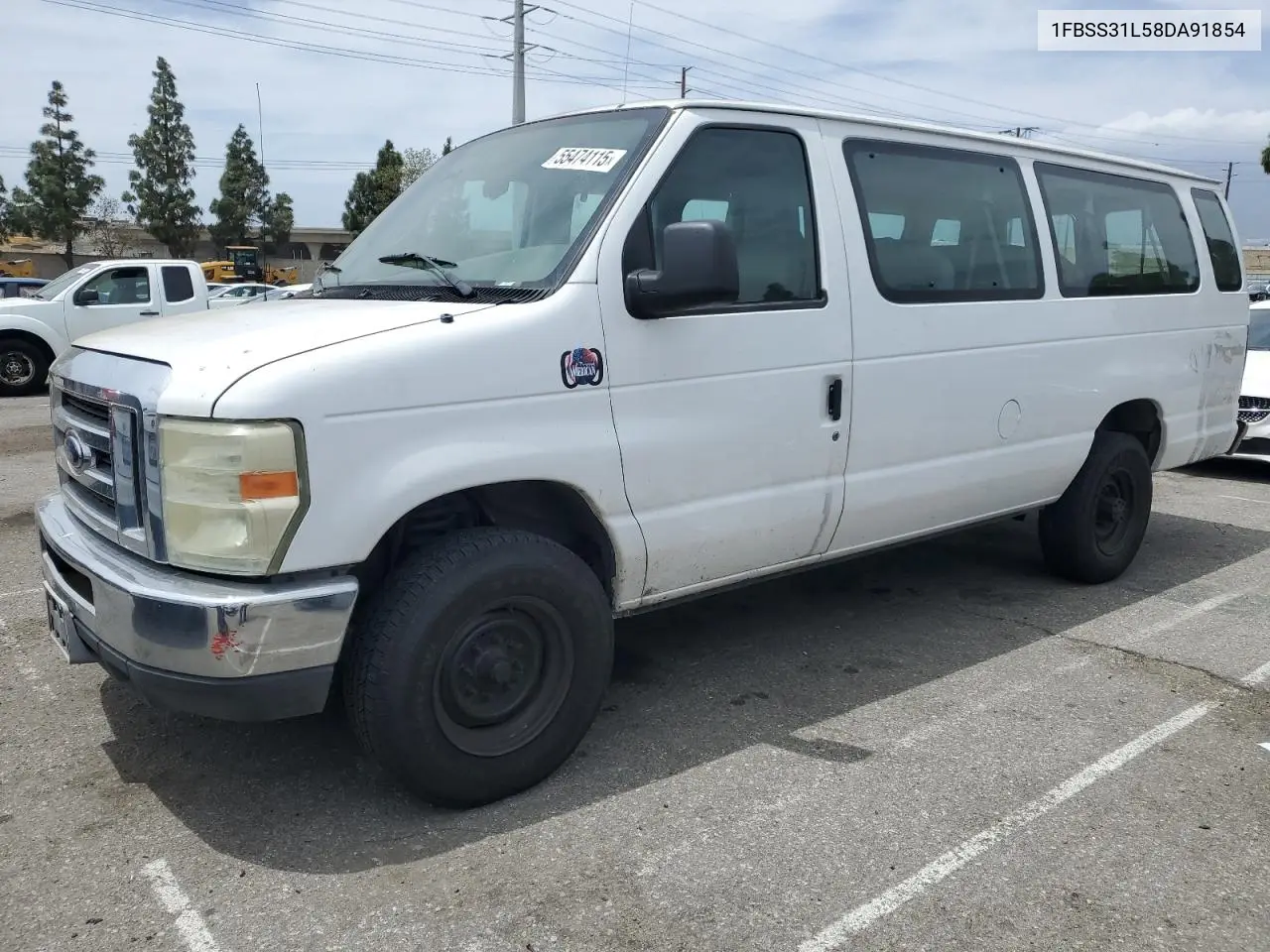2008 Ford Econoline E350 Super Duty Wagon VIN: 1FBSS31L58DA91854 Lot: 55474115