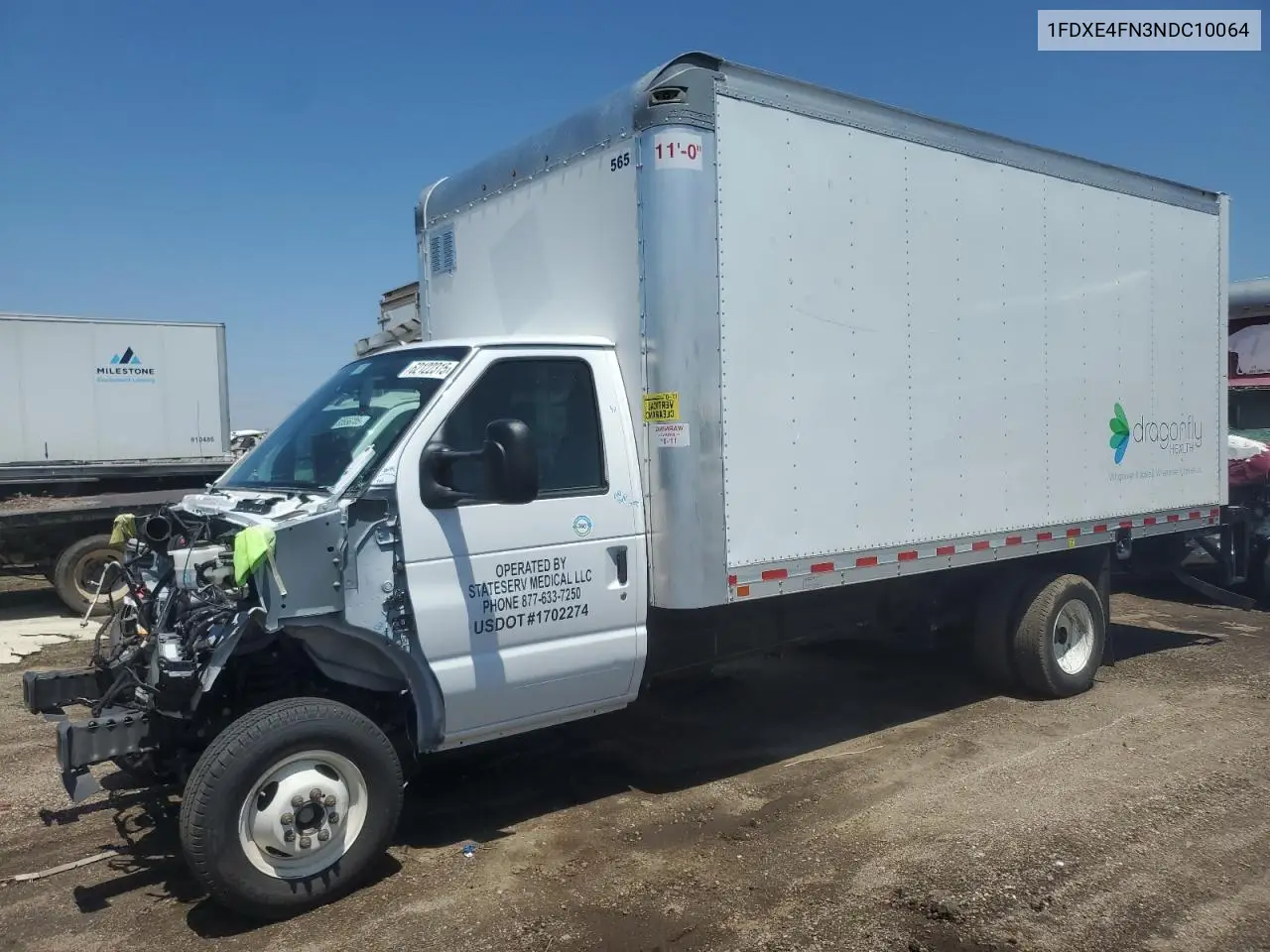 2022 Ford Econoline E450 Super Duty Cutaway Van VIN: 1FDXE4FN3NDC10064 Lot: 62122315