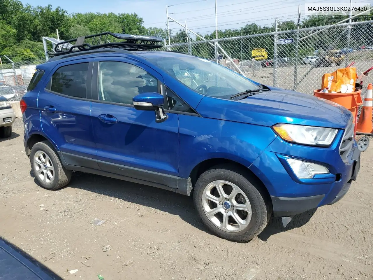 2019 Ford Ecosport Se VIN: MAJ6S3GL3KC276430 Lot: 62683535