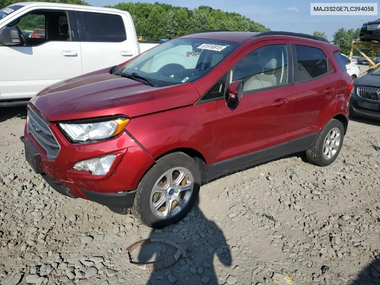 2020 Ford Ecosport Se VIN: MAJ3S2GE7LC394058 Lot: 61916915