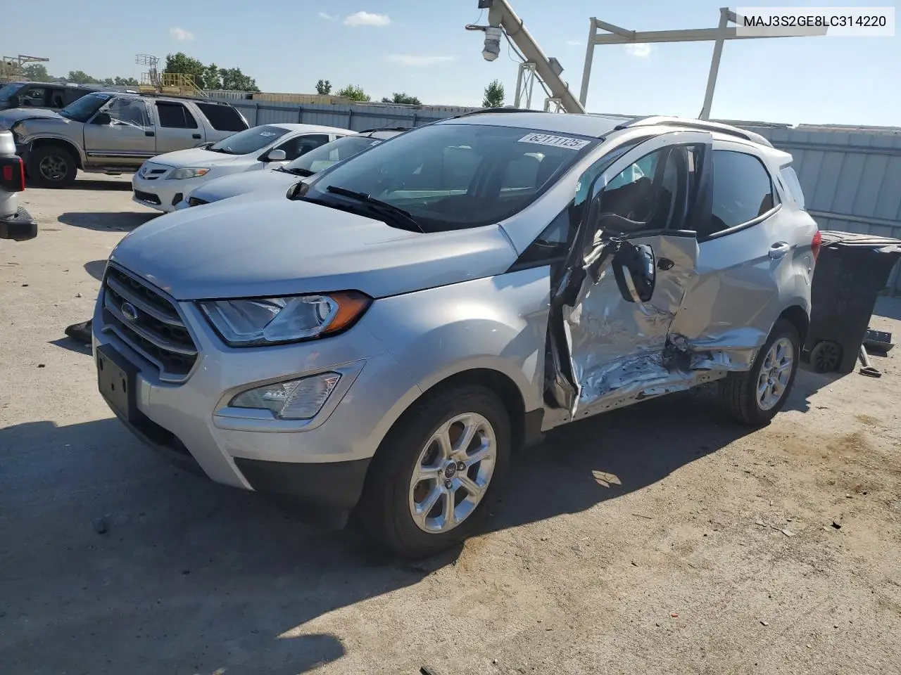 2020 Ford Ecosport Se VIN: MAJ3S2GE8LC314220 Lot: 62171125