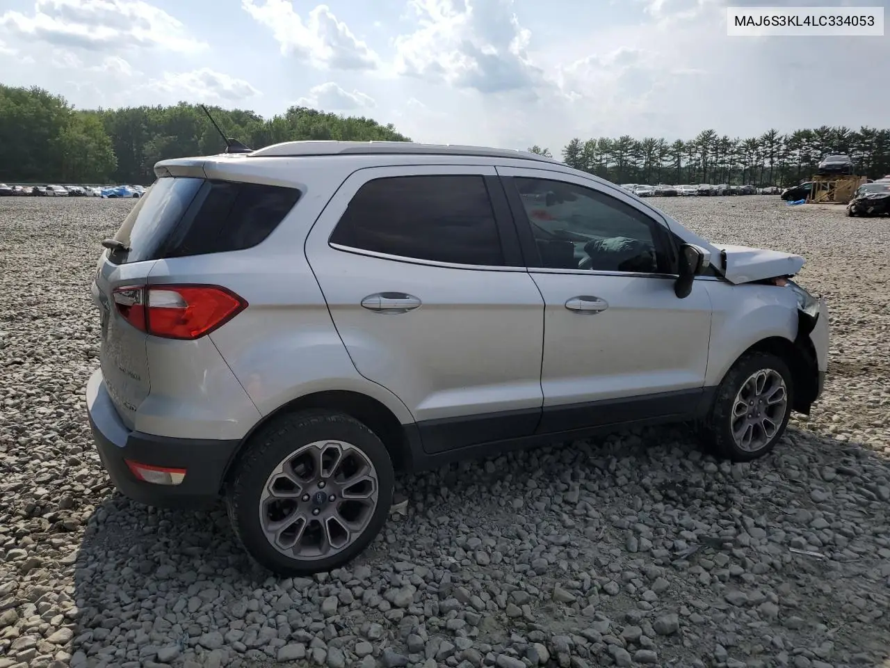 2020 Ford Ecosport Titanium VIN: MAJ6S3KL4LC334053 Lot: 62257435