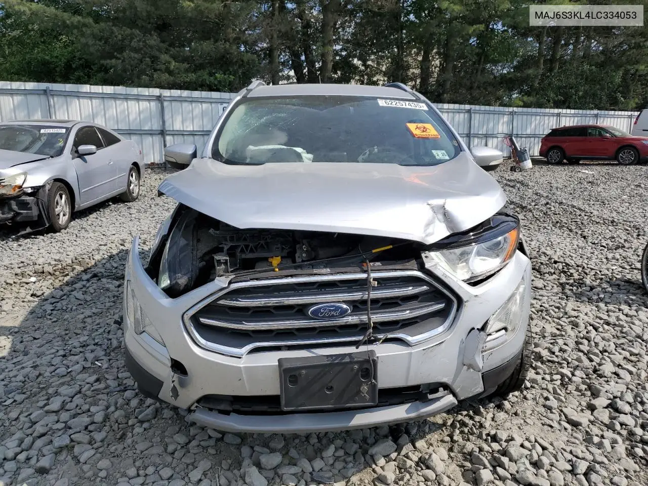 2020 Ford Ecosport Titanium VIN: MAJ6S3KL4LC334053 Lot: 62257435