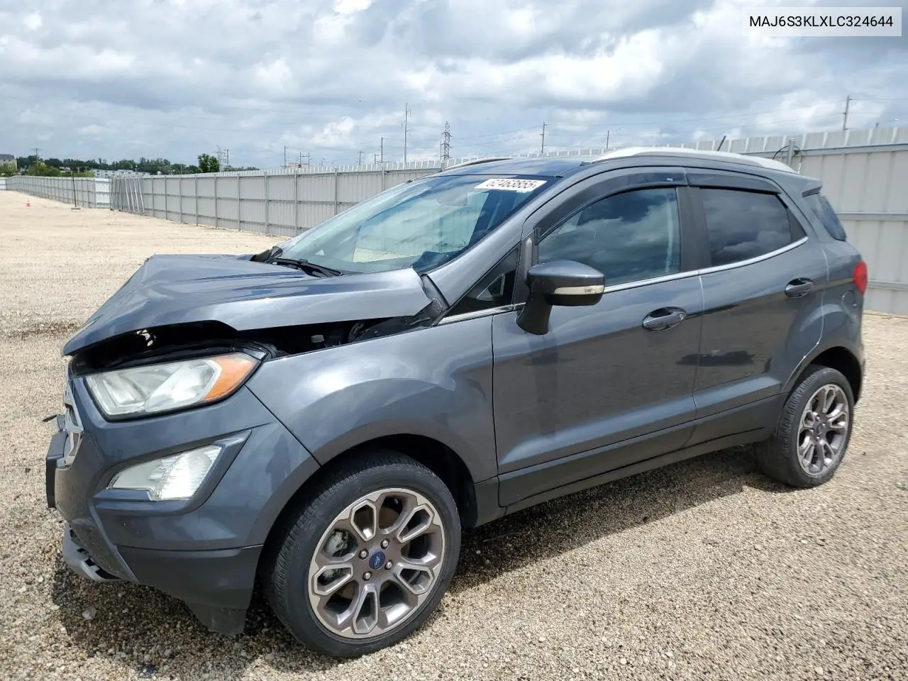 2020 Ford Ecosport Titanium VIN: MAJ6S3KLXLC324644 Lot: 62463855