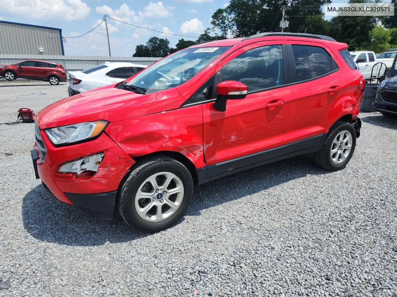 2020 Ford Ecosport Se VIN: MAJ6S3GLXLC320571 Lot: 62888925