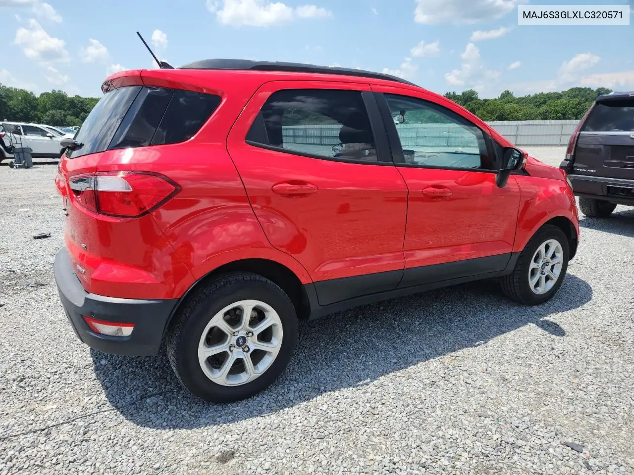 2020 Ford Ecosport Se VIN: MAJ6S3GLXLC320571 Lot: 62888925