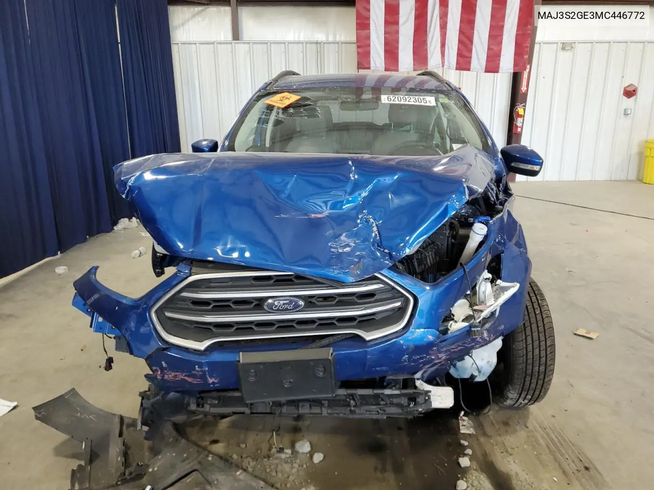 2021 Ford Ecosport Se VIN: MAJ3S2GE3MC446772 Lot: 62092305