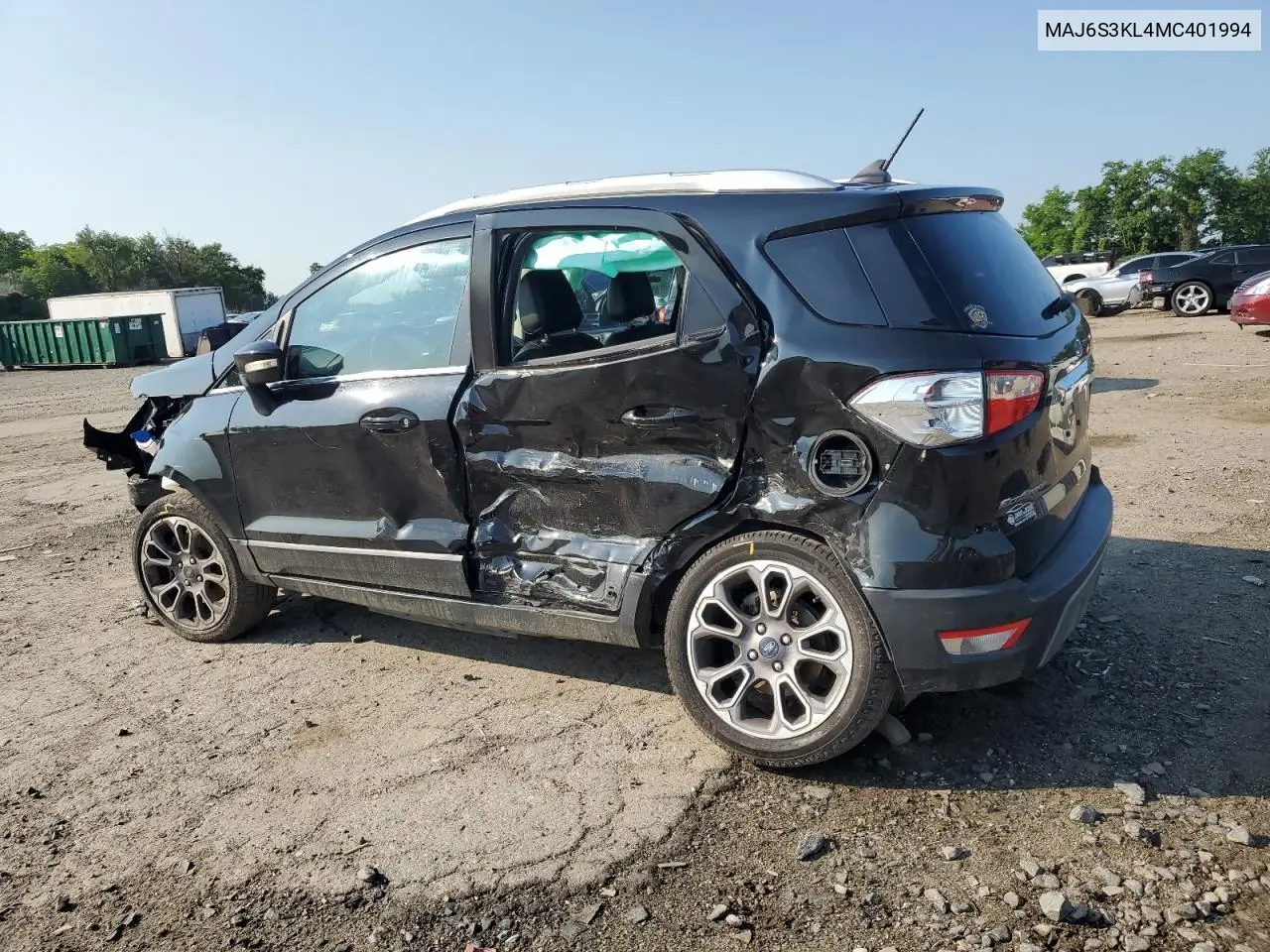 2021 Ford Ecosport Titanium VIN: MAJ6S3KL4MC401994 Lot: 62309765