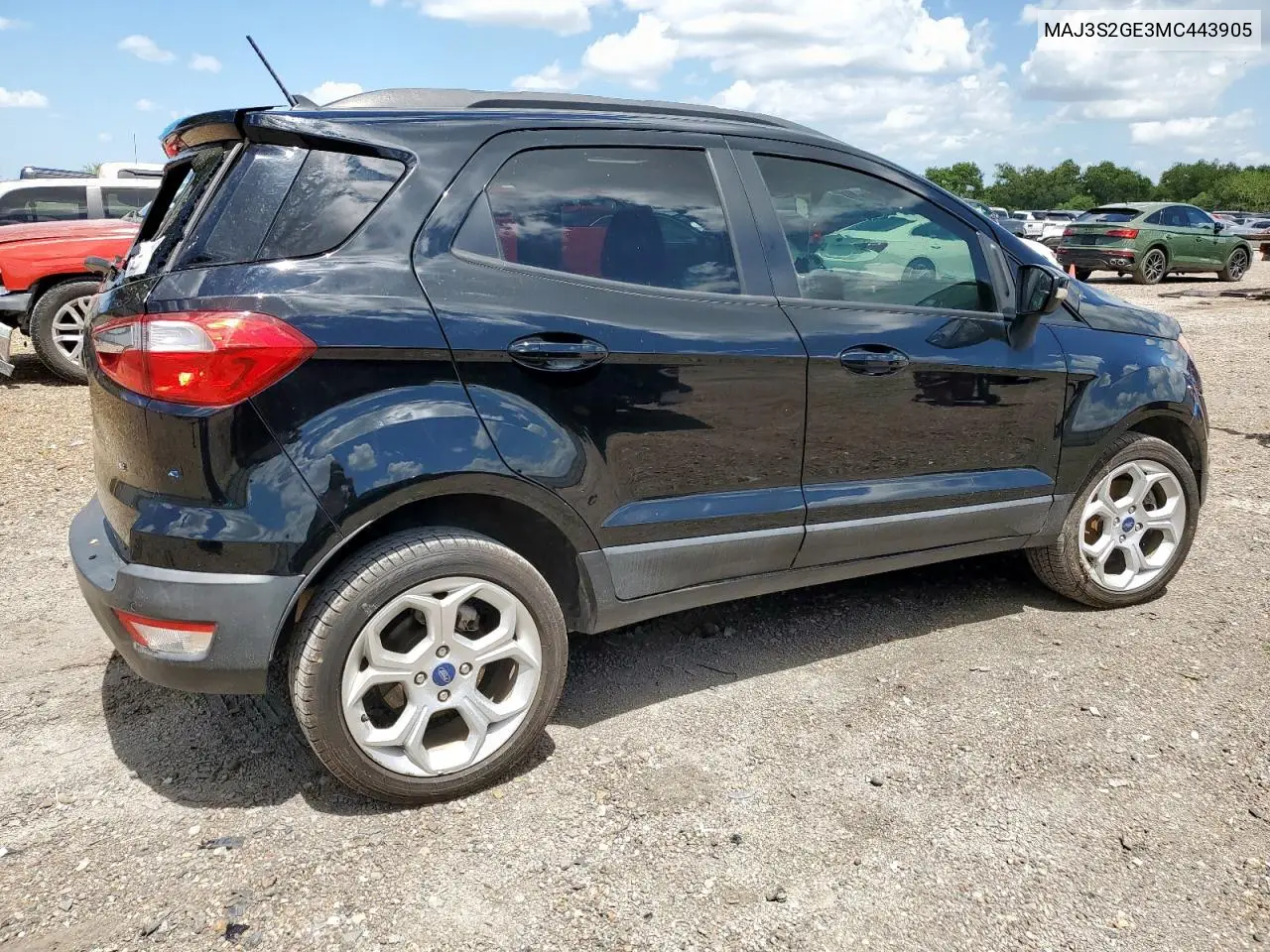 2021 Ford Ecosport Se VIN: MAJ3S2GE3MC443905 Lot: 62382255