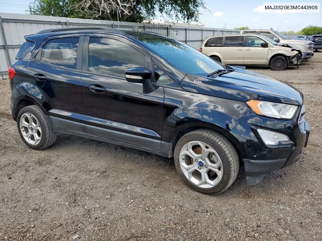 2021 Ford Ecosport Se VIN: MAJ3S2GE3MC443905 Lot: 62382255