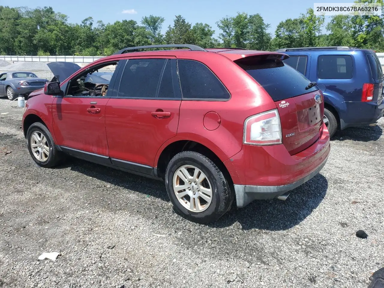 2007 Ford Edge Sel VIN: 2FMDK38C67BA63216 Lot: 60048665