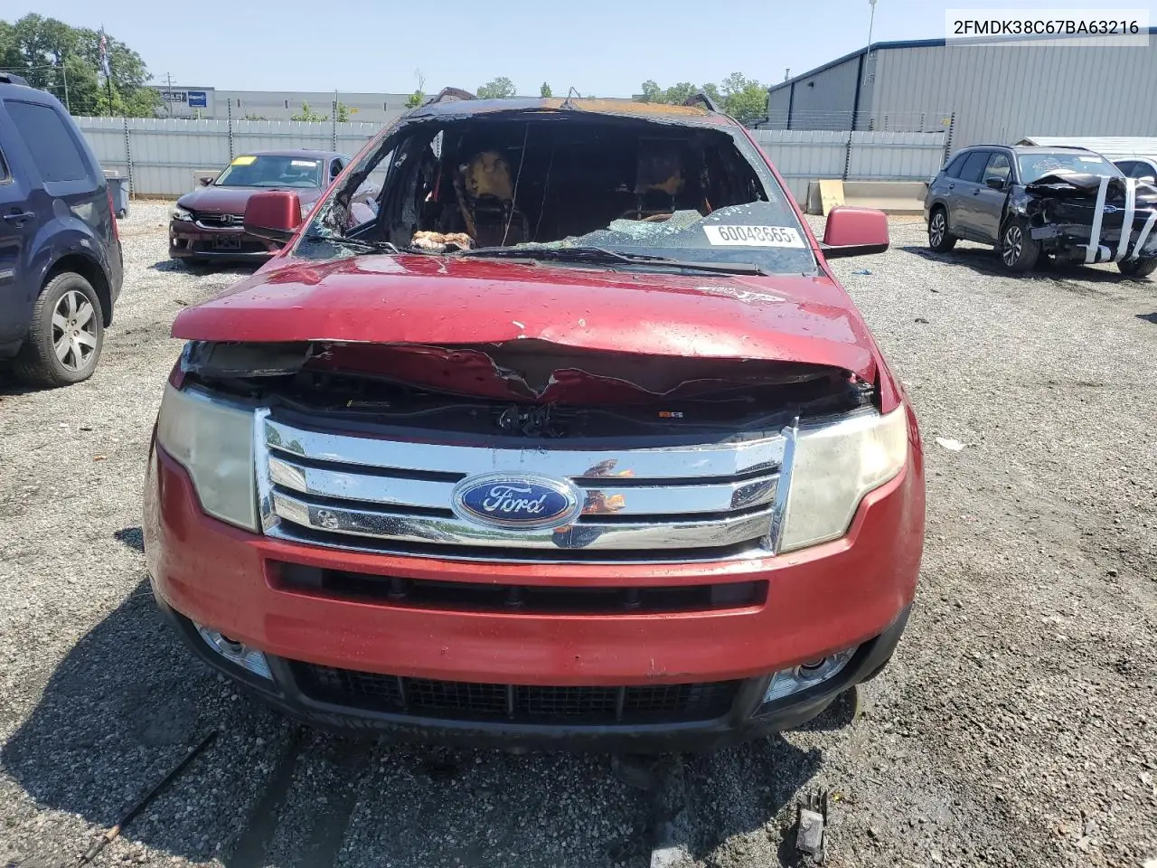 2007 Ford Edge Sel VIN: 2FMDK38C67BA63216 Lot: 60048665