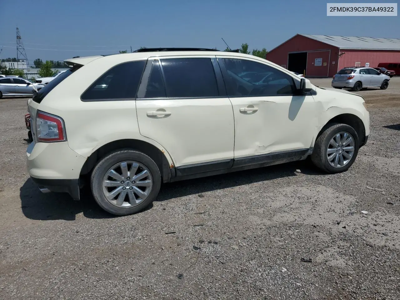 2007 Ford Edge Sel Plus VIN: 2FMDK39C37BA49322 Lot: 63907435