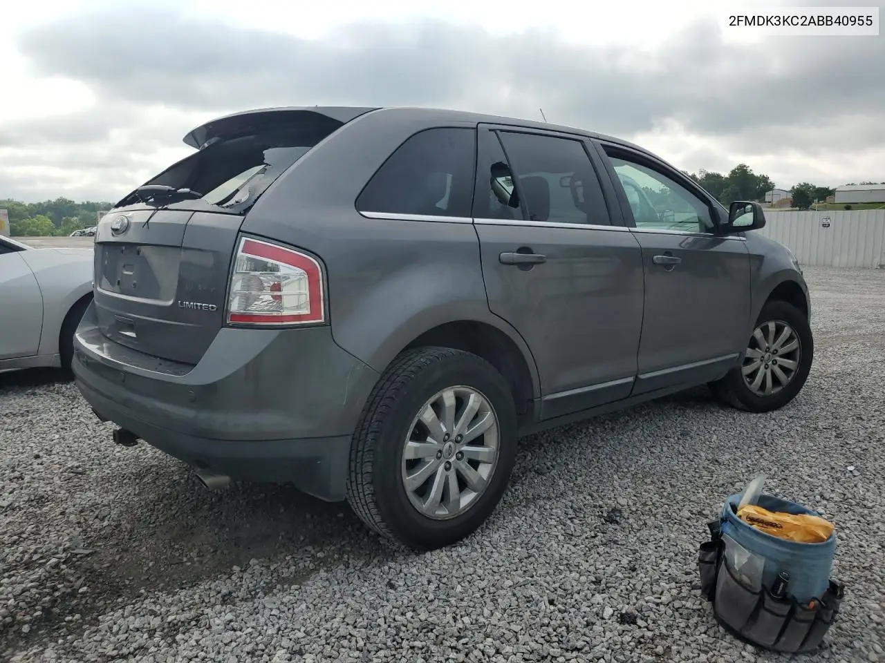 2010 Ford Edge Limited VIN: 2FMDK3KC2ABB40955 Lot: 62586825