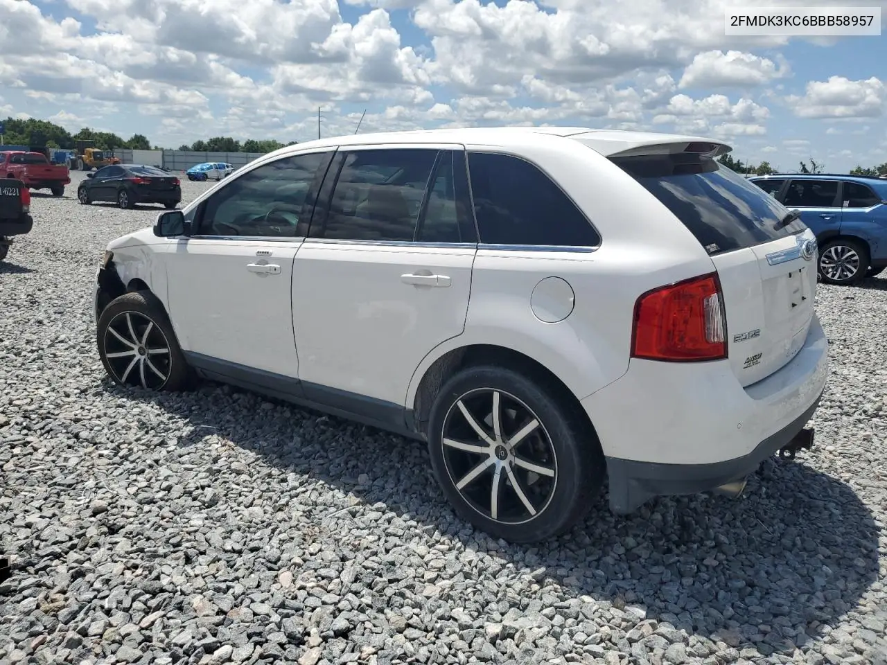 2011 Ford Edge Limited VIN: 2FMDK3KC6BBB58957 Lot: 56895305