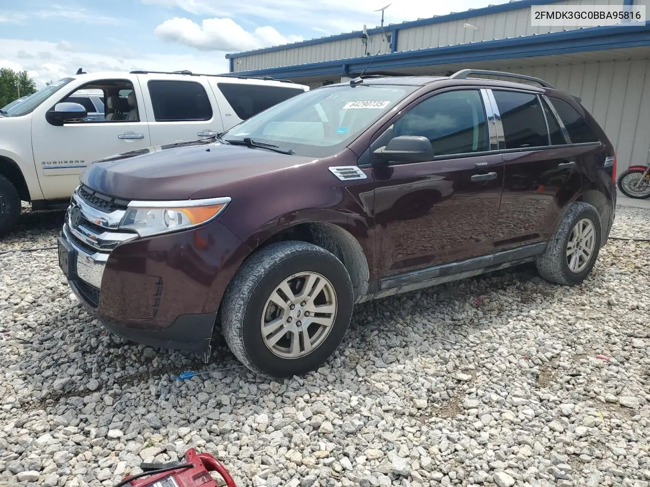 2011 Ford Edge Se VIN: 2FMDK3GC0BBA95816 Lot: 64290735