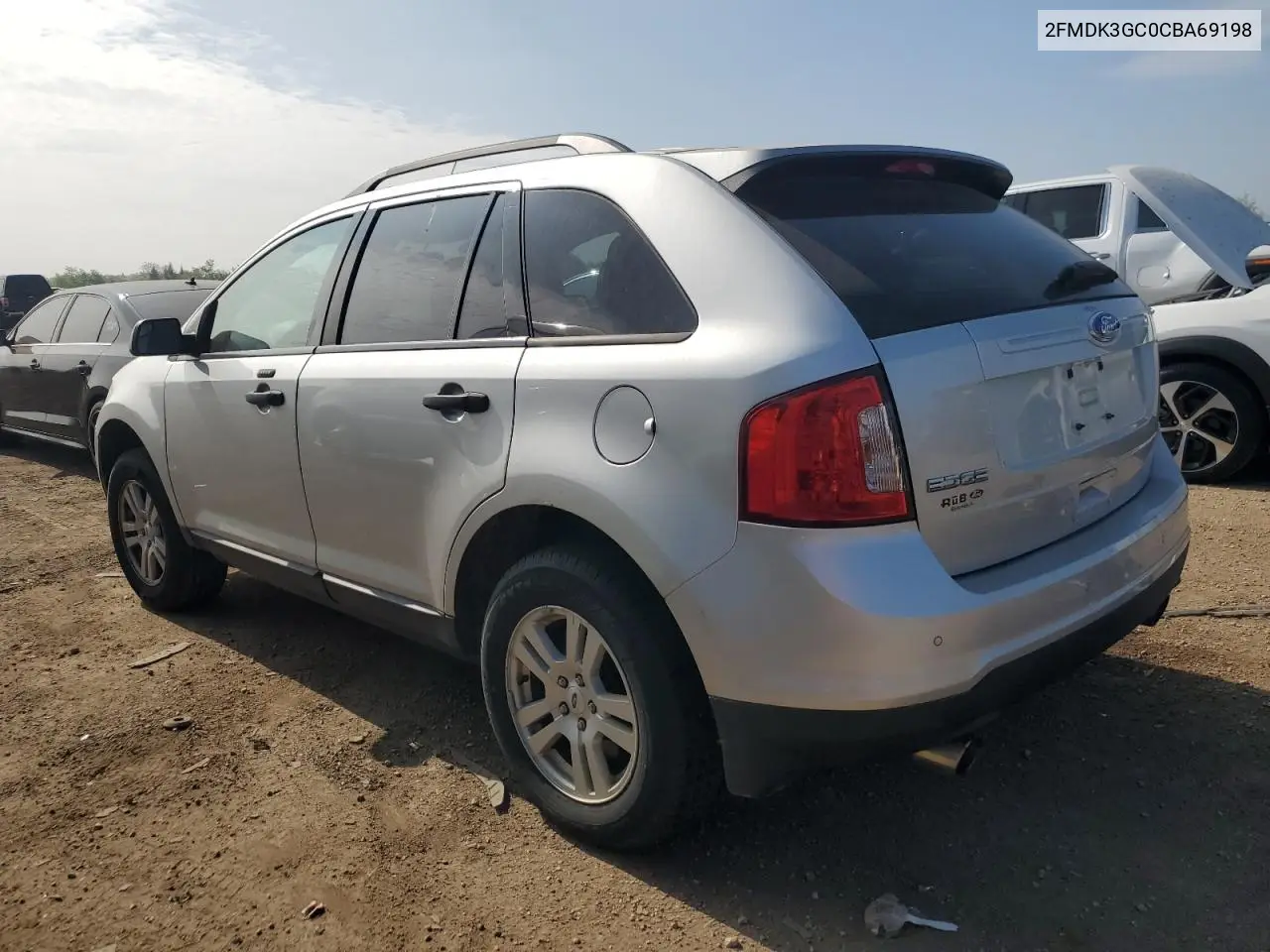 2012 Ford Edge Se VIN: 2FMDK3GC0CBA69198 Lot: 56893055