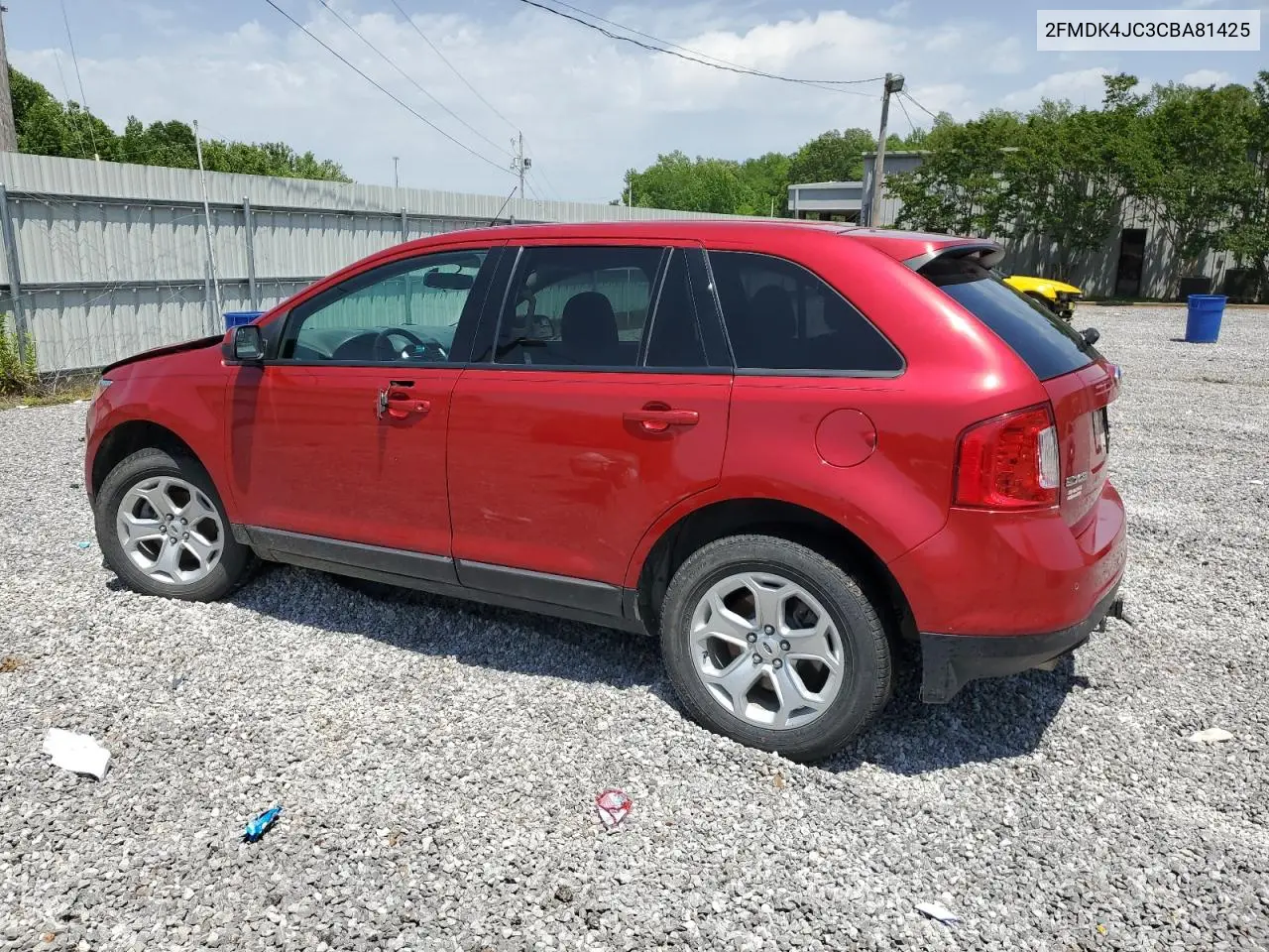 2012 Ford Edge Sel VIN: 2FMDK4JC3CBA81425 Lot: 56986985
