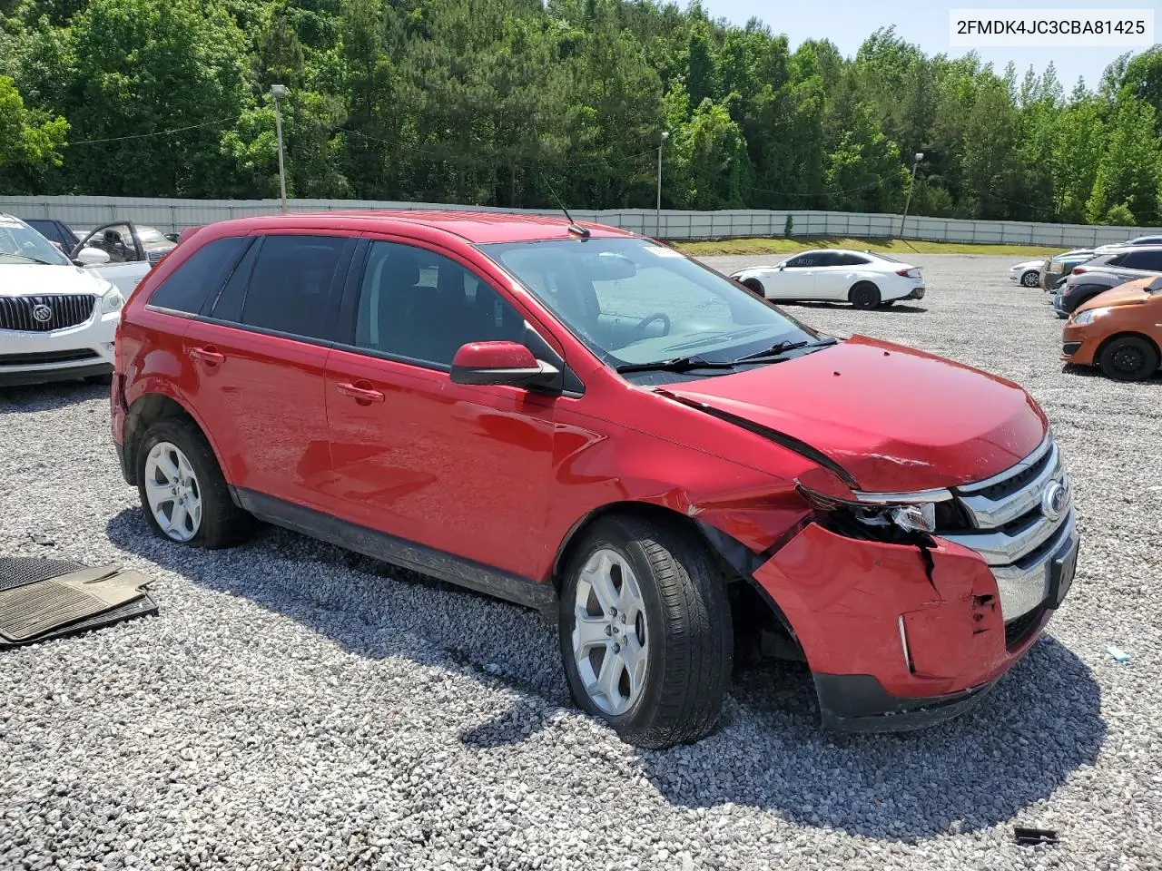 2012 Ford Edge Sel VIN: 2FMDK4JC3CBA81425 Lot: 56986985