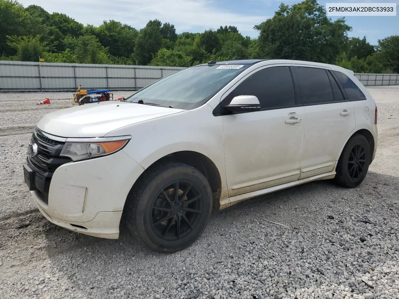 2013 Ford Edge Sport VIN: 2FMDK3AK2DBC53933 Lot: 63065005