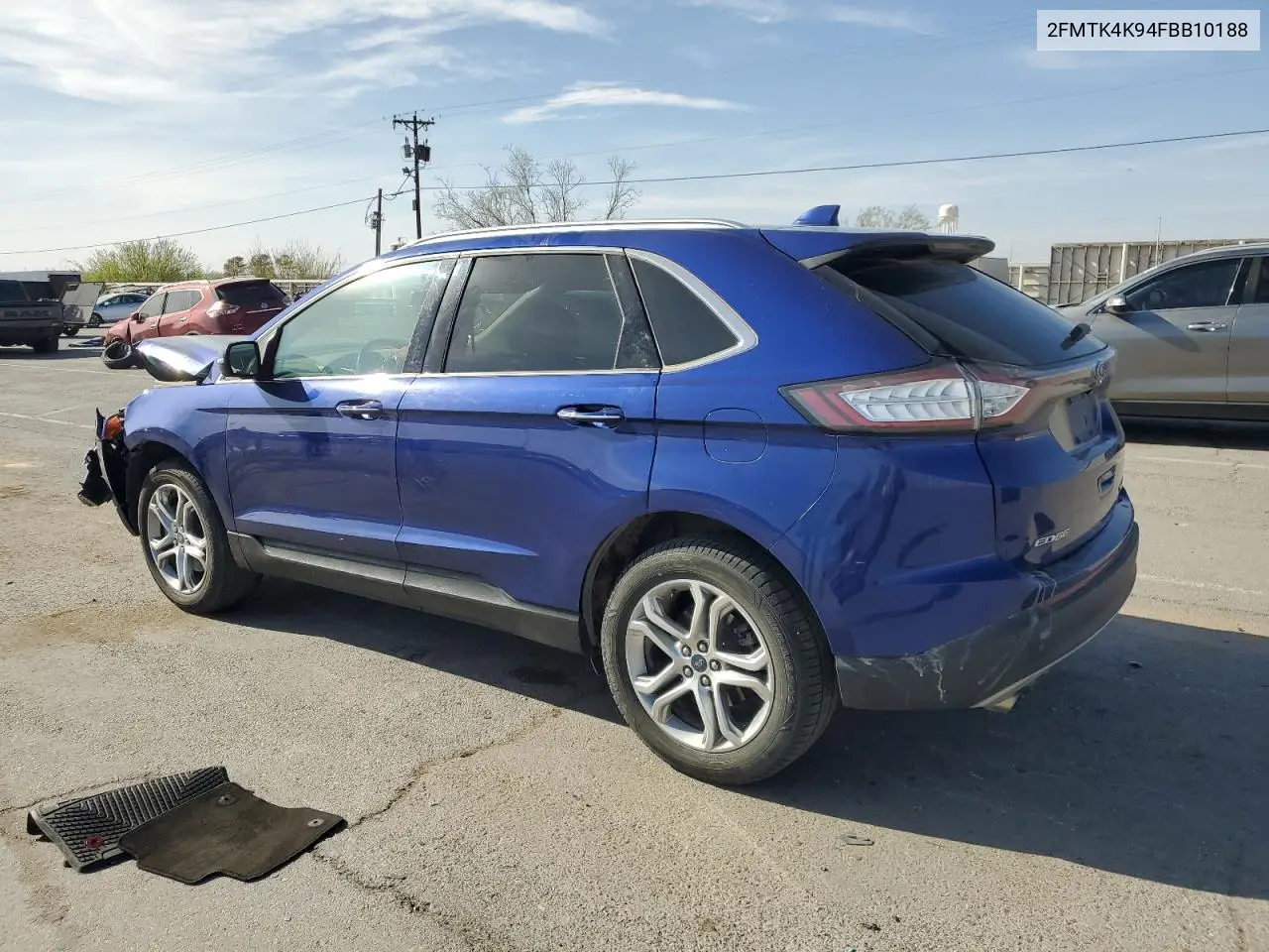 2015 Ford Edge Titanium VIN: 2FMTK4K94FBB10188 Lot: 51378325