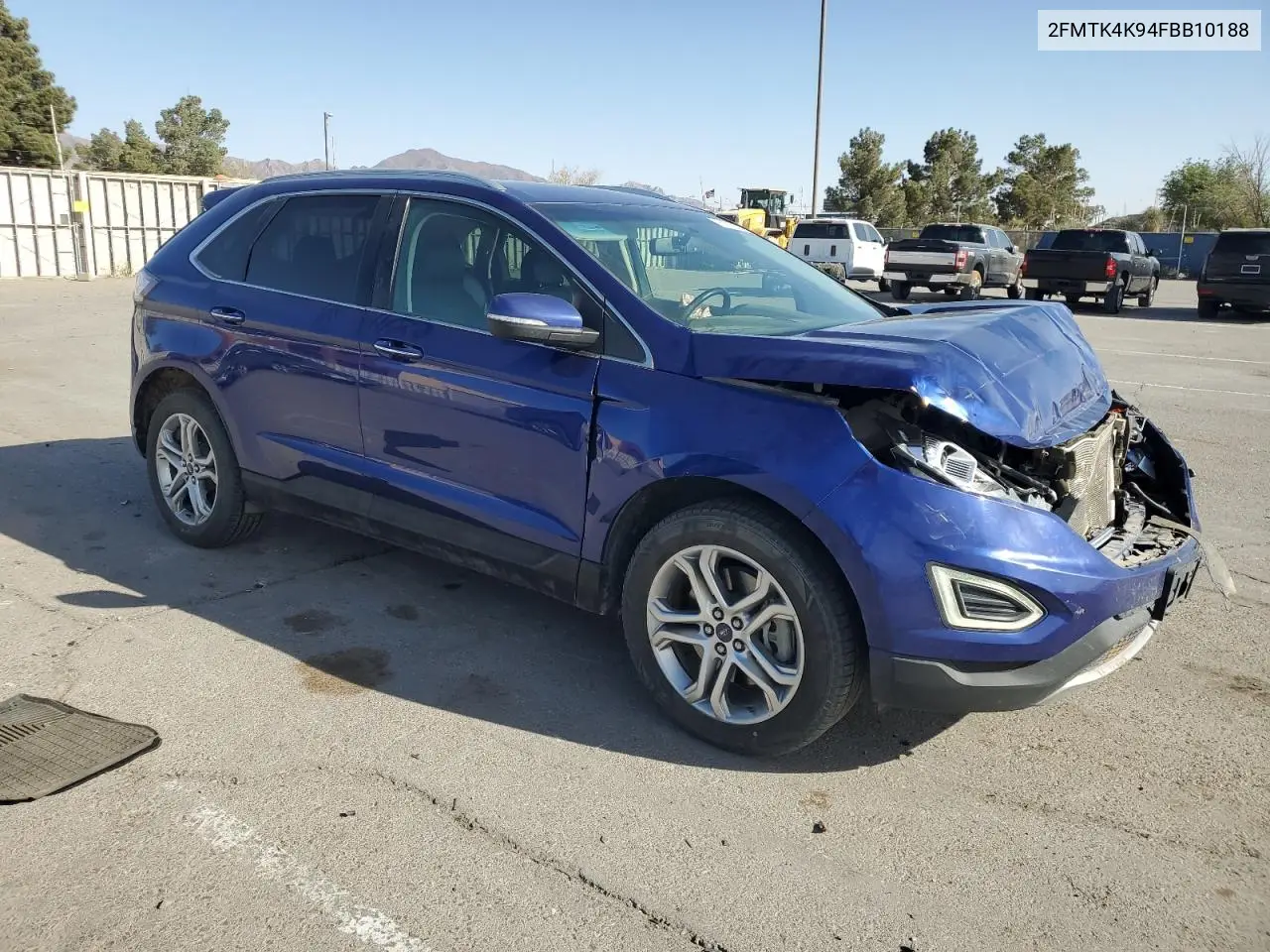 2015 Ford Edge Titanium VIN: 2FMTK4K94FBB10188 Lot: 51378325