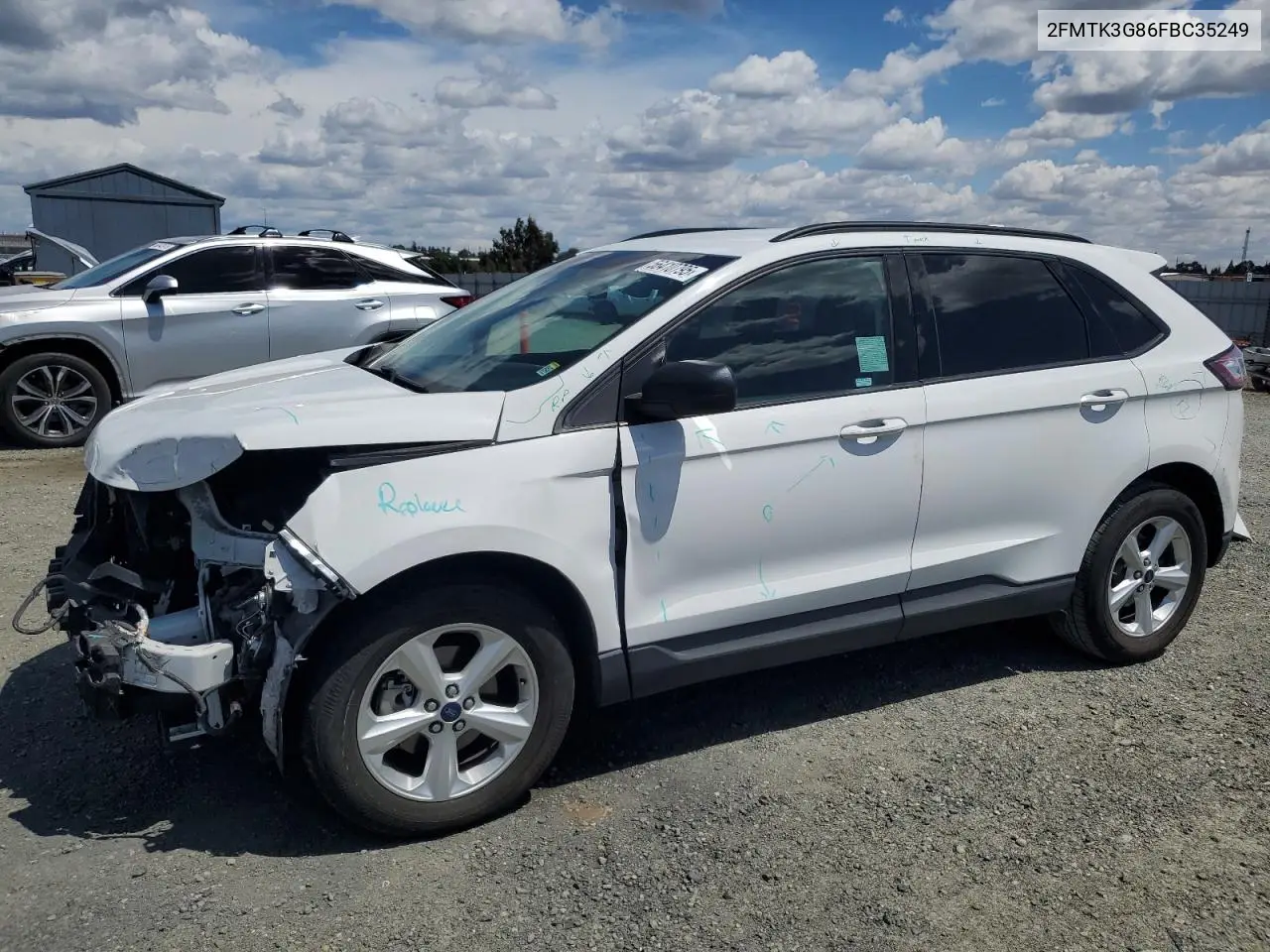 2015 Ford Edge Se VIN: 2FMTK3G86FBC35249 Lot: 56410795
