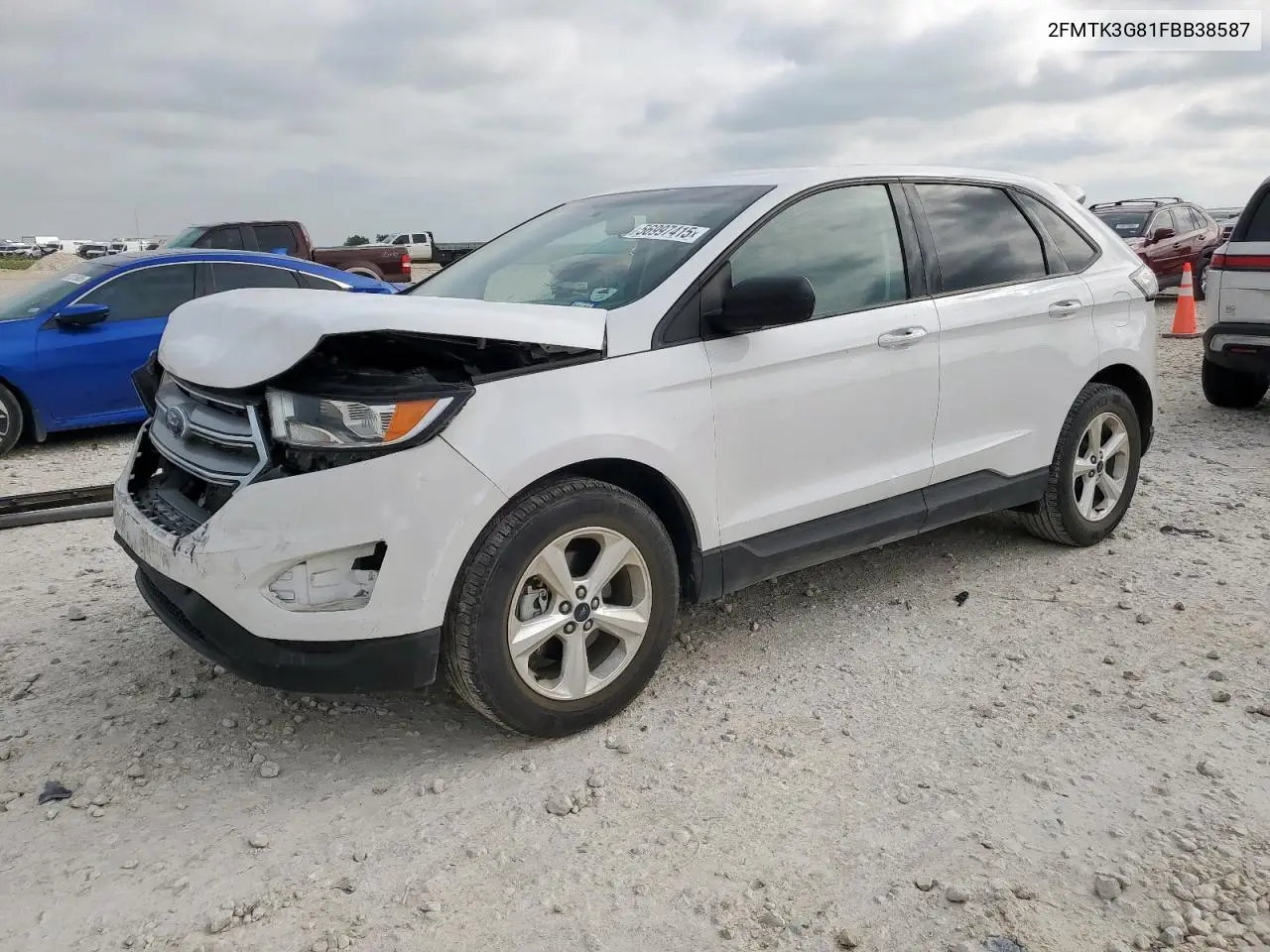 2015 Ford Edge Se VIN: 2FMTK3G81FBB38587 Lot: 56997415
