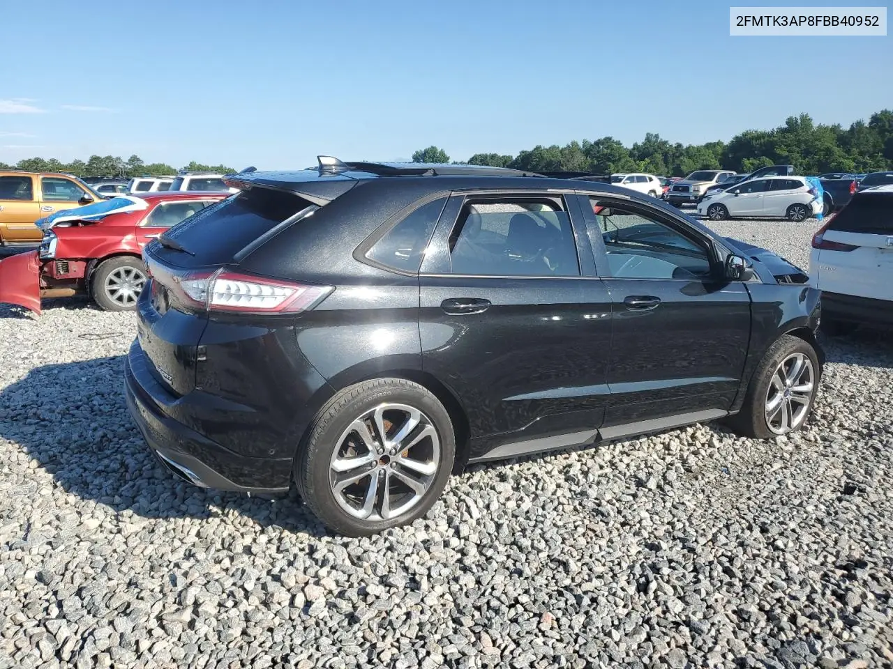 2015 Ford Edge Sport VIN: 2FMTK3AP8FBB40952 Lot: 62192465