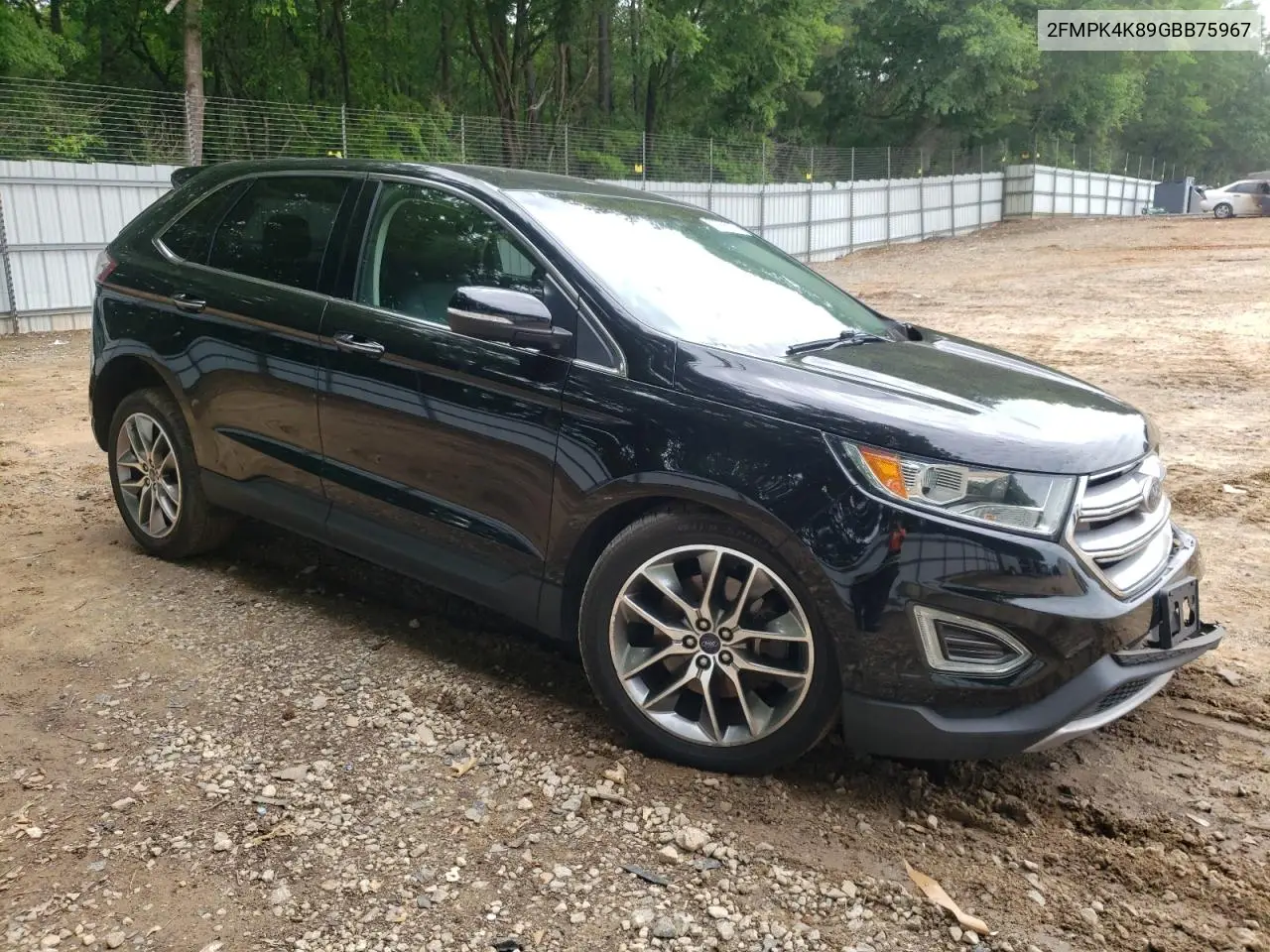 2016 Ford Edge Titanium VIN: 2FMPK4K89GBB75967 Lot: 56366285
