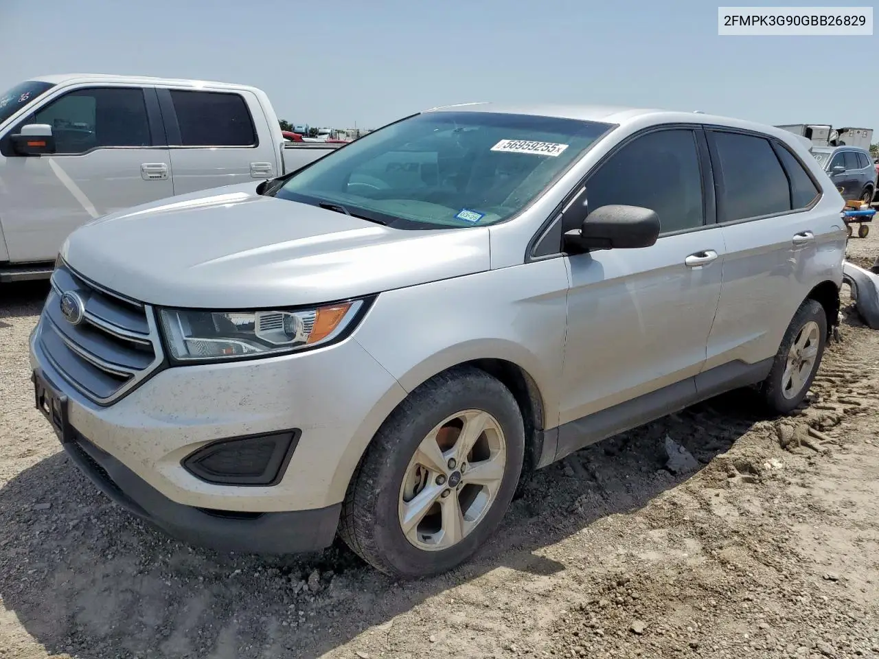 2016 Ford Edge Se VIN: 2FMPK3G90GBB26829 Lot: 56959255