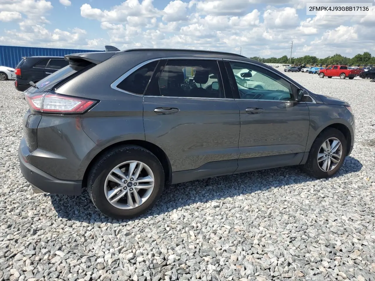 2016 Ford Edge Sel VIN: 2FMPK4J93GBB17136 Lot: 57167815