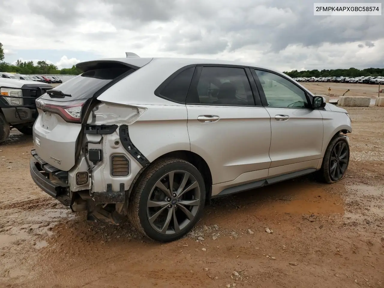 2016 Ford Edge Sport VIN: 2FMPK4APXGBC58574 Lot: 58312465