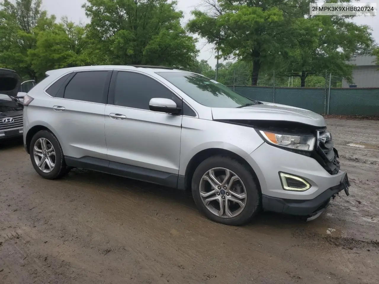 2017 Ford Edge Titanium VIN: 2FMPK3K9XHBB20724 Lot: 56957305