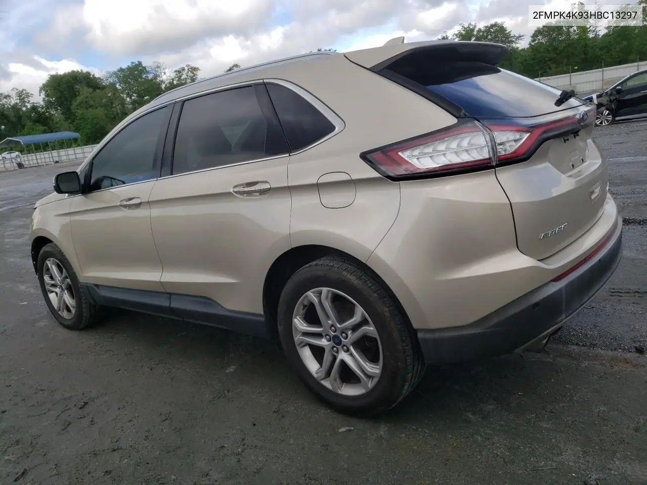2017 Ford Edge Titanium VIN: 2FMPK4K93HBC13297 Lot: 57140415