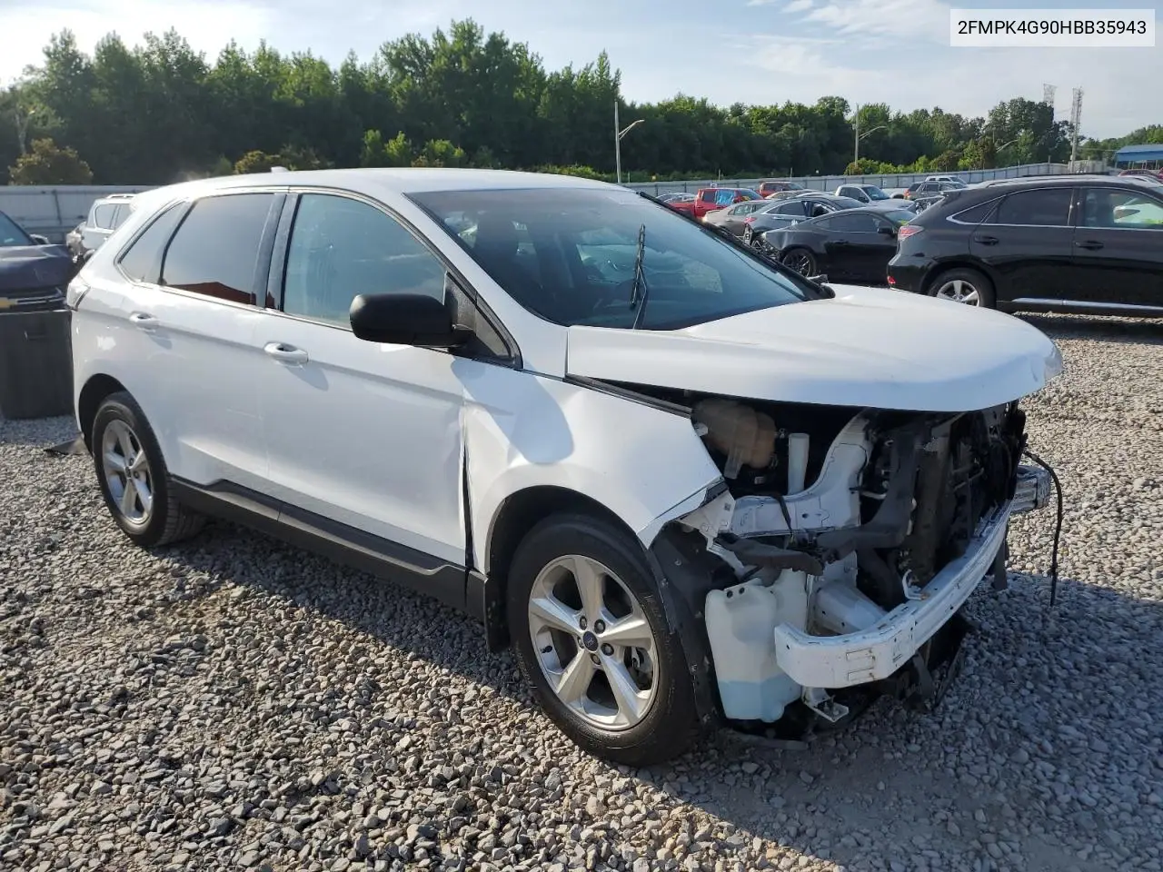 2017 Ford Edge Se VIN: 2FMPK4G90HBB35943 Lot: 62221725