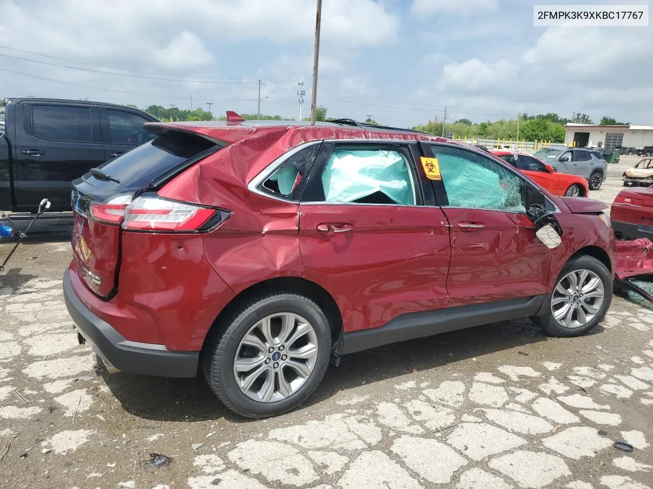2019 Ford Edge Titanium VIN: 2FMPK3K9XKBC17767 Lot: 56865045