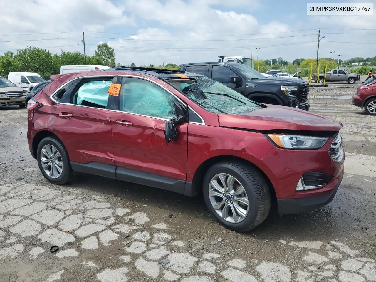 2019 Ford Edge Titanium VIN: 2FMPK3K9XKBC17767 Lot: 56865045